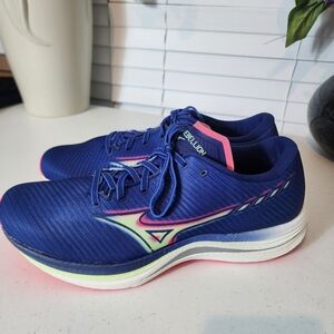 Mizuno Wave Rebellion Running Athletic Comfort Cushion Shoes Blue Mens Size 12